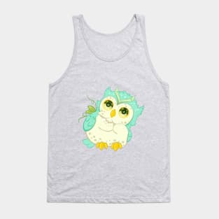 The little green owl- for Men or Women Kids Boys Girls love owl Tank Top